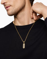 Streamline® Inlay Amulet in 18K Yellow Gold with Meteorite and Grey Diamonds, 30.7mm